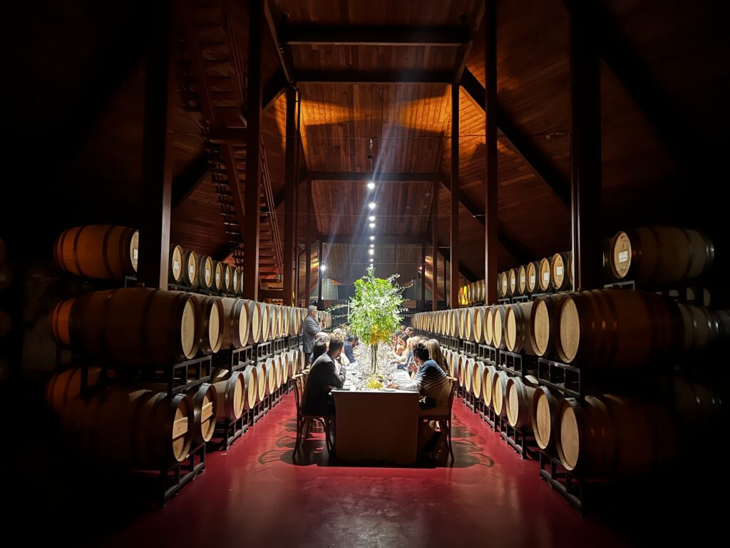 Barrel room dinner event
